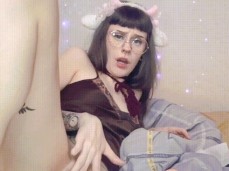 ANIME STREAMER GIRL STRETCHES HER TIGHT PUSSY WITH A BIG DICK gif