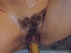 fucking my long dildo in the shower gif