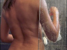 Beautiful milf soaps her sexy body and takes a hot shower after sex gif