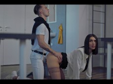 Frozen brunette slut fucked in doggy gif