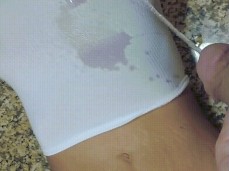 Soaking her tits and pussy in piss gif