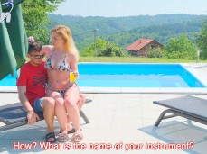 Kisankanna teasing him poolside gif