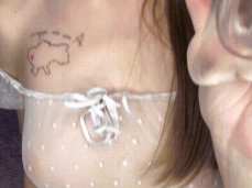 Blonde with an amazing body sucks a huge dildo gif