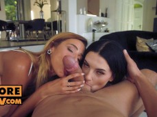 POV - Threesome Agatha Vega and Simon Kitty blowjob gif