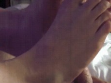 cum feet gif