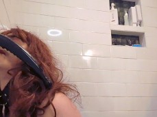 Sissy worshipping black dildo gif