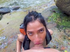 JennxXxChars hot blowjob near waterfall! gif