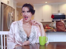 Penny Barber teases in lace robe gif