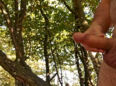 Hung, hung, beefy, hairy dude goes into the woods to drain his balls 1840-1 gif