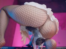 Creamy Spot Cumshot in Skirt gif