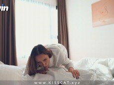 Kisscat in hotel robe sucking him off gif
