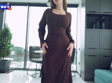 busty babe in dress fucked by her friend gif