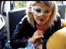 leather coat masked blowjob gif