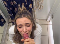 You surprise her with an early round of cum gif