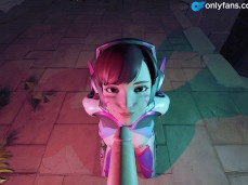 D.Va No HANDS Blowjob! gif