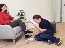 stinky shoe femdom gif