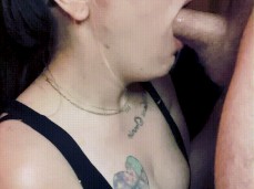 Throatf*ucking tease before the cumshot gif