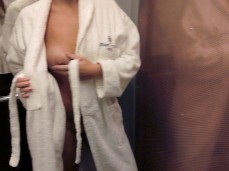 robe on elevator gif