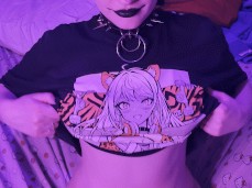 Slutty goth girl drops the boobies gif