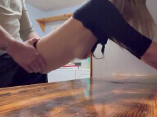 Standing doggy in a sexy black skirt gif