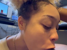 Ebony gag holding hair gif