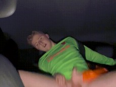 Twink Riding Cock in Car gif