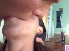 Deep Tongue Kissing Ariella and Jerking Off gif