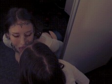 Licking cum off the mirror gif