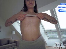 Flat chested latina reveals herself gif