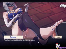 Lick and smell my feet, Serena the busty dom (waifu shop) gif