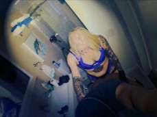 Bathroom POV Pegging gif