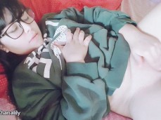 Hana Lily rubbing her pussy for you gif