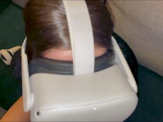 Sucked while girl in VR gif