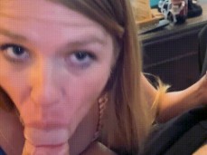 Blond milf sucking dick gif