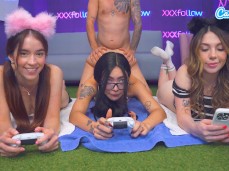 3 girls one gets dicked gif