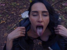 Oral Creampie Dripping from Tongue - Kisscat gif