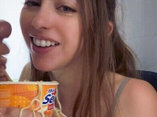 cum in the noodle cup gif