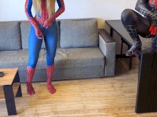 carolina jackson spiderman cosplay huge squirt gif