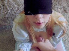 blindfolded sis gets facial gif