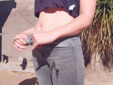 peeing inside her jeans gif