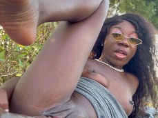 Ebony public dildo gif