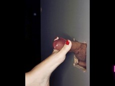Gloryhole footjob gif