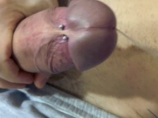 Jock strokes his big-headed, thick, uncut cock, cums in his navel 0527-1 5 gif