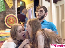 Two stepsisters suck stepbrother big cock gif