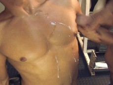 Hung Brazilian bottom cums on top's big, smooth pecs 2805 10 gif