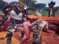 Furry tiger cums inside beautiful elf gif