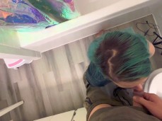 Goth drinking piss direct from the cock gif