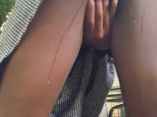 Sexy ebony public tease gif