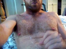 Mature guy shoots a huge load on his hairy chest and bearded face 0146-1 10 gif