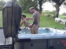 Jess and Mike fuck in the hot tub gif